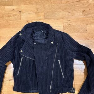 Black Corduroy Bomber Jacker